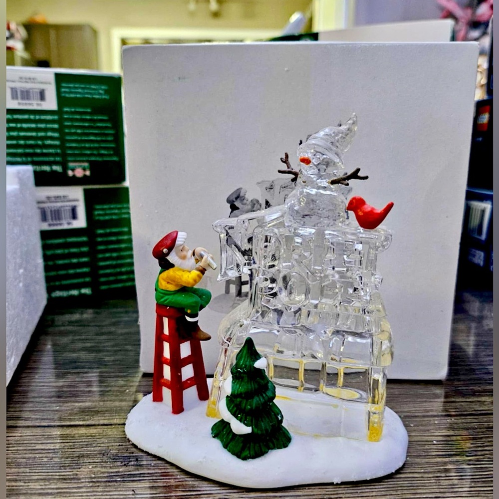 SOLD - Department 56 A Busy Elf North Pole Sign